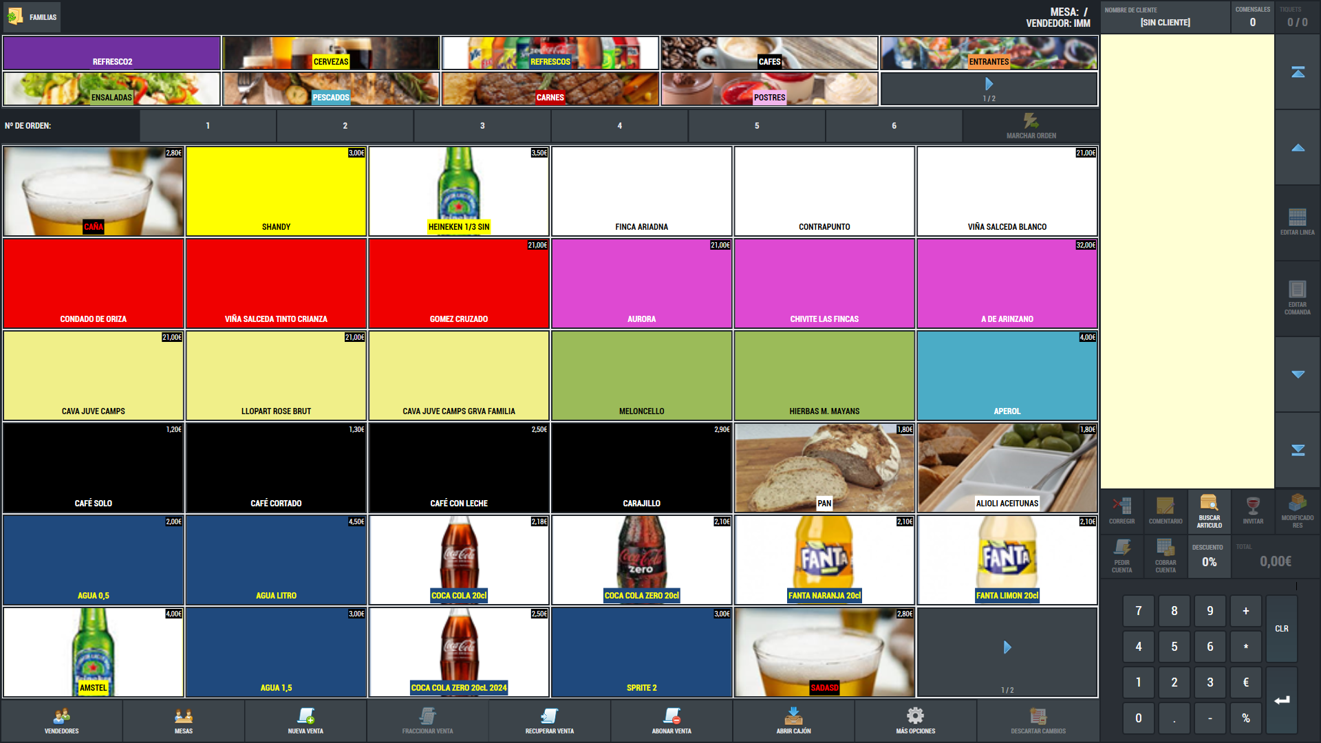 Pos pantalla categorías y familias Pos pantalla categorías y familias
