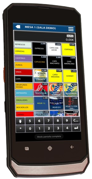 PDA con el sistema de venta Imagen de una PDA con el software de venta